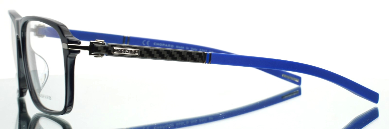 CHOPARD VCH310 0821 Navy Mens Rectangle Full Rim Eyeglasses 57-15-145 B:40