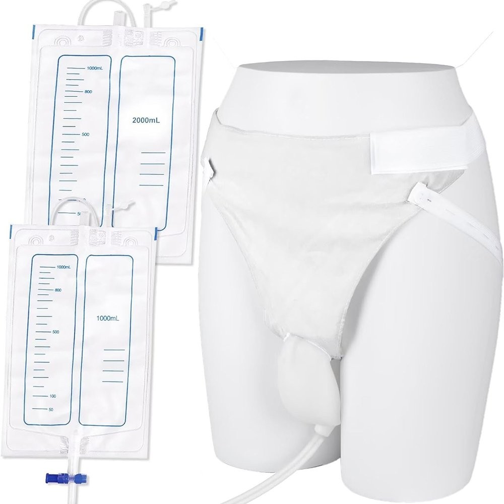 Reusable Silicone External Urine Catheter Collector Bag Wearable Urinal Bag Aids