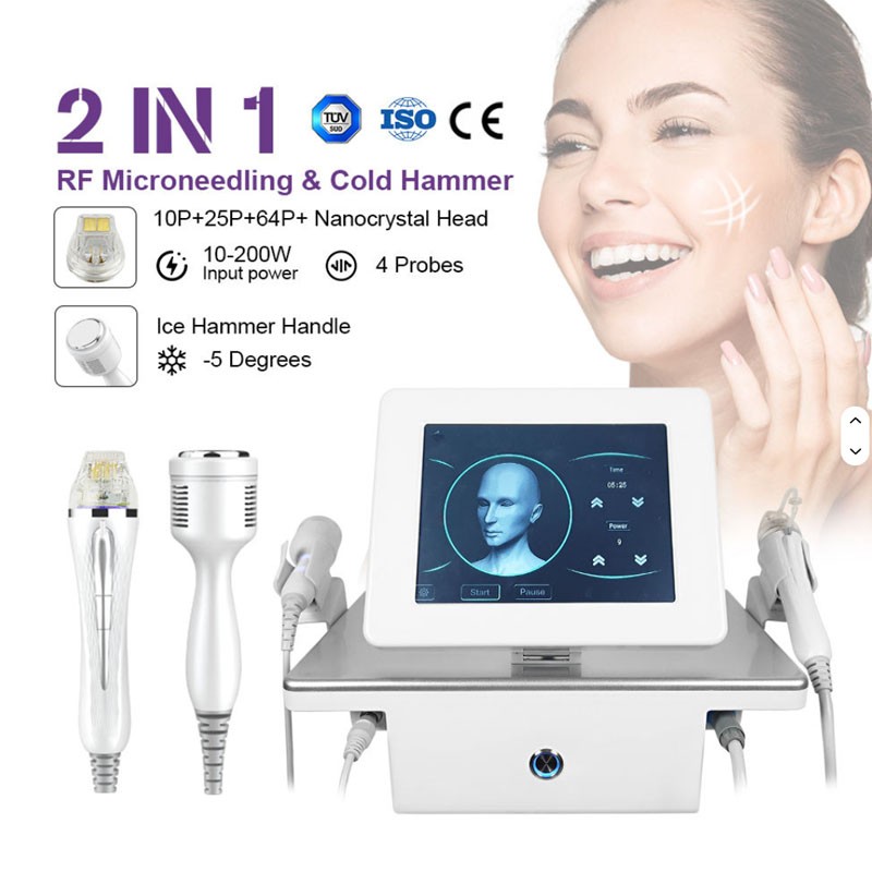 2-in-1 RF Fractional Skin Care Cold Hammer Fine Lines Reduction &Skin Tightening