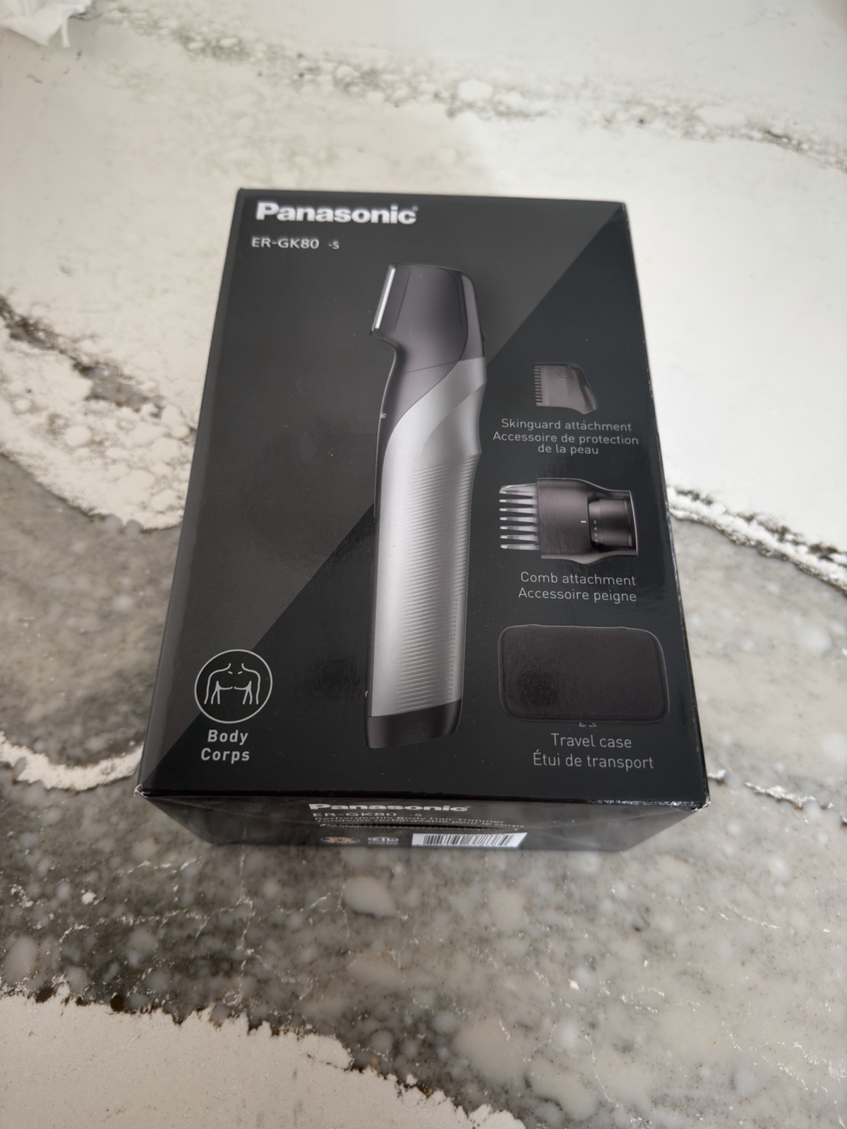Panasonic Body Groomer Unisex Wet/Dry Cordless Electric Trimmer ER-GK80-S Black