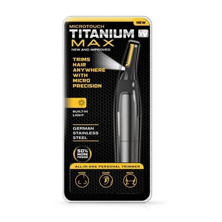 Men’s Cordless Trimmer Groomer Titanium Coated Blades Extendable Handle w/ Light