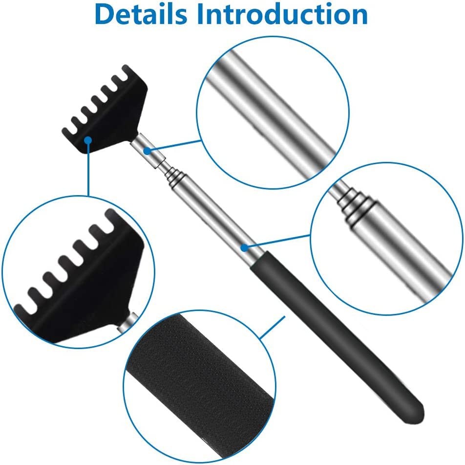 YIMICOO 6 Pack Extendable Back Scratcher – Portable Telescoping Metal Back Scrat