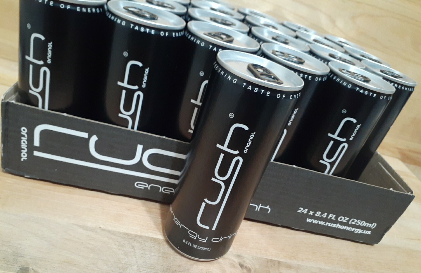 12ct: RUSH ORIGINAL ENERGY DRINK taurine caffeine vitamin B12 B6 B2 8.2z red bul