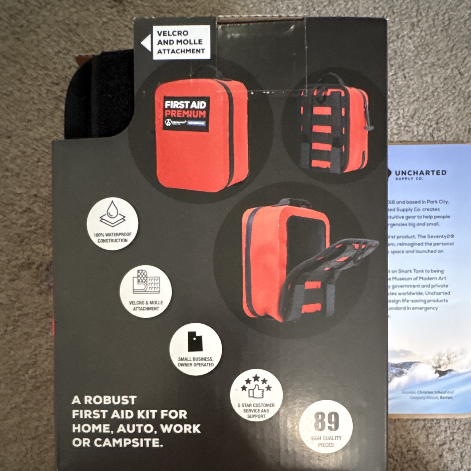 Uncharted Supply Co. First Aid Premium Waterproof Kit MOLLE Red