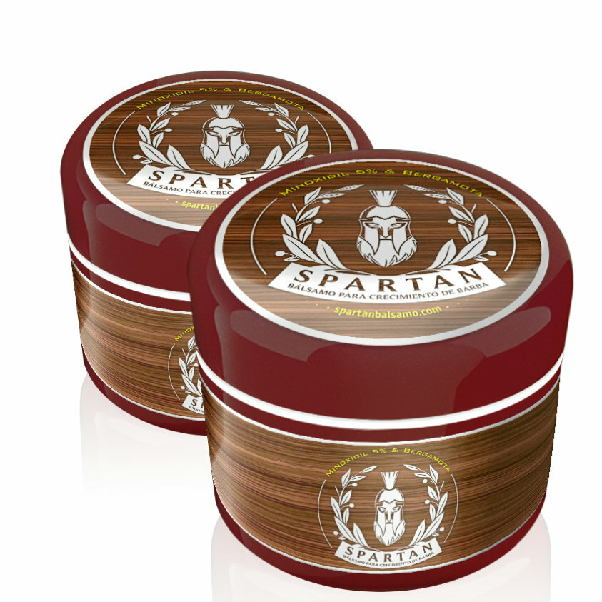 Spartan Beard & Mustache Growth Balm Minoxidi Bergamot Biotin 60ml set of 2