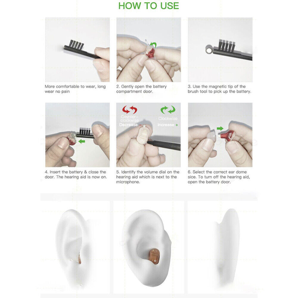 MiNi Invisible Hearing Aids CIC Small Sound Voice Enhance Hearing Amplifier US
