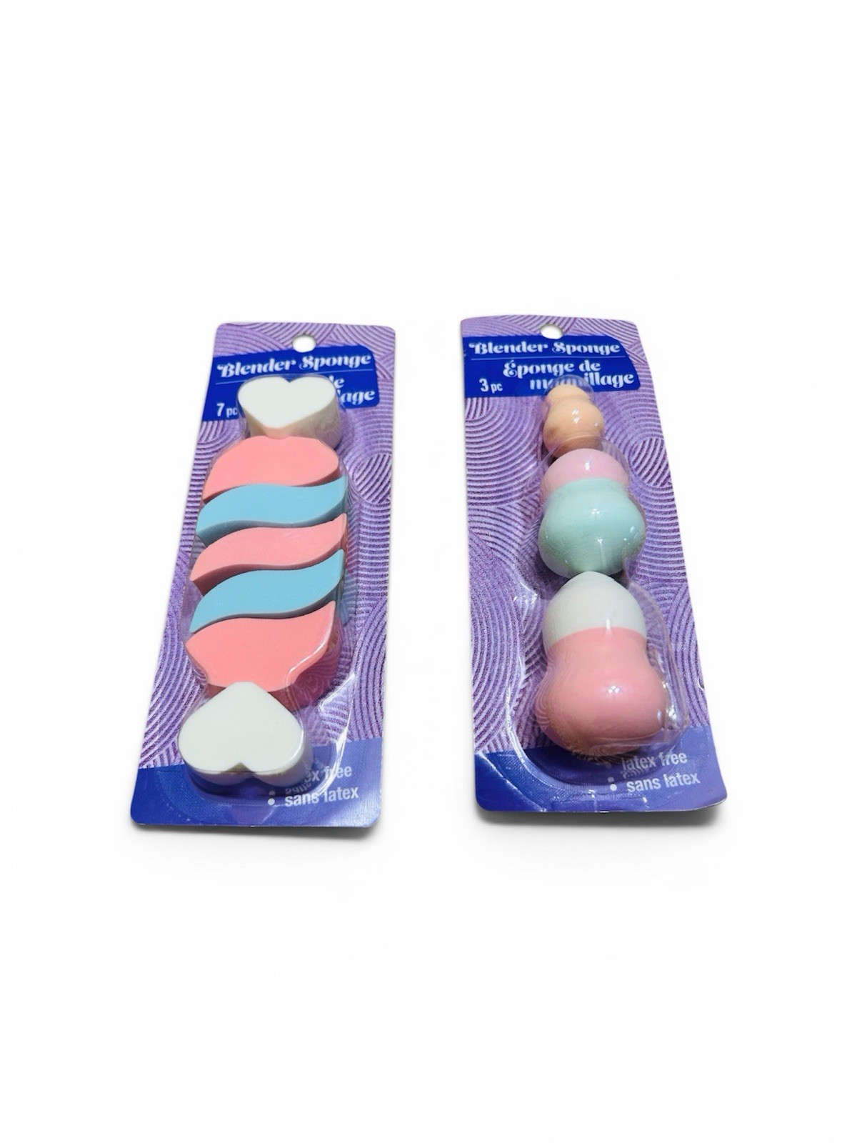 Latex-Free Makeup Blender Sponge Set 10pc Heart & Round Pink Blue White Green