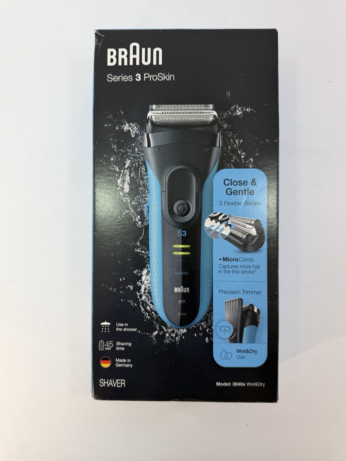 Braun Series 3 ProSkin Electric Shaver Wet & Dry Rechargeable Razor Open Box