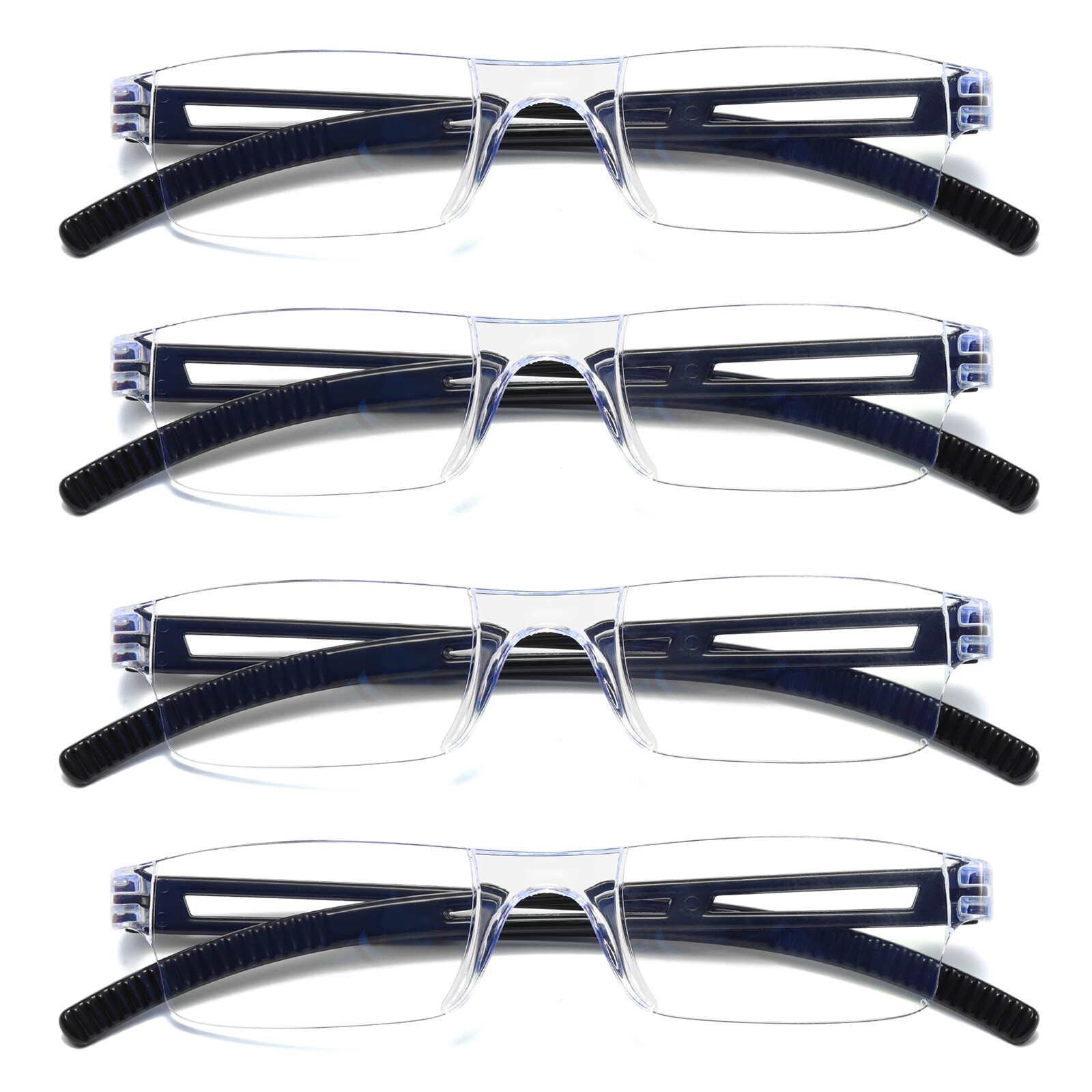 4PK Men Women Blue Light Blocking Reading Glasses Rimless Unisex Computer Reader
