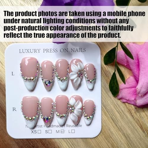 Handmade Press on Nails Almond Shape M Size/ Luxury Medium handmade 1109 almond