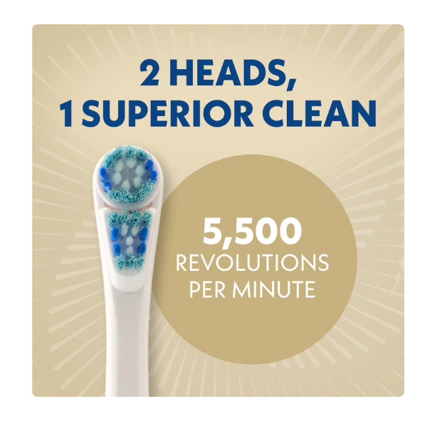 Spinbrush Smart Clean Battery Powered Electric Toothbrush Adults Timer – Beige