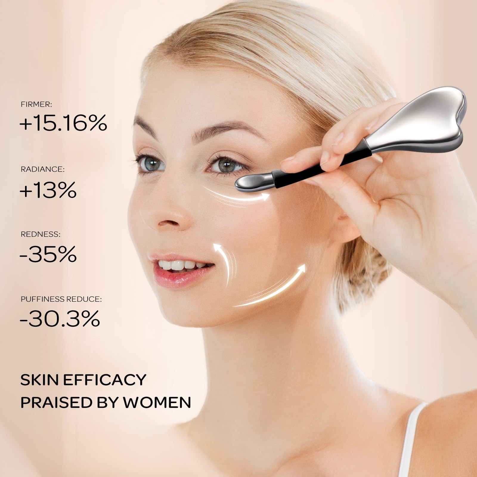 3-in-1 Cryo Gua Sha Tools, Ice Roller Globes for Face & Eyes, Stainless Steel Ma