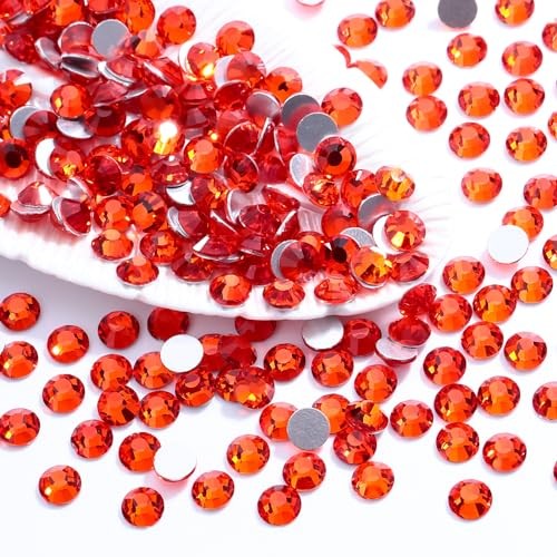 Hyacinth Flatback Rhinestones, Glass Rhinestones for SS20/1440PCS 17-Orange