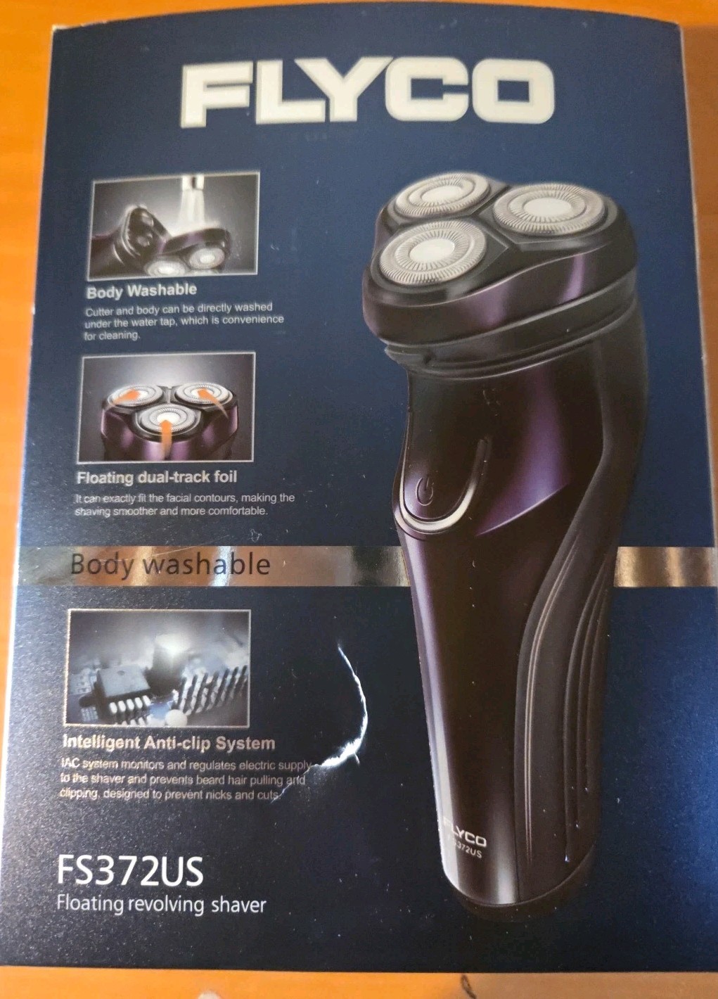 FLYCO FS372US Electric Shaver Wet Dry Washable Rotary Razor Pop-Up Trimmer