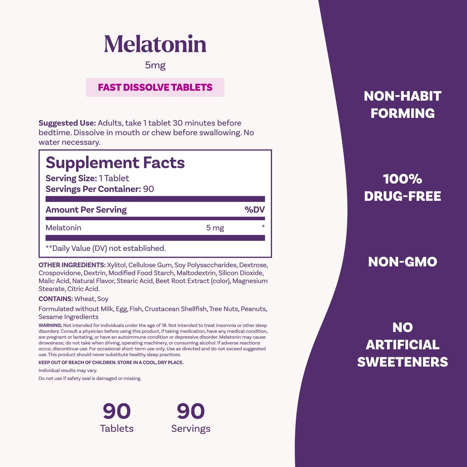 Natrol Melatonin 5Mg Dissolve Tablets Strawberry Flavor 90 Count Sleep Aids For