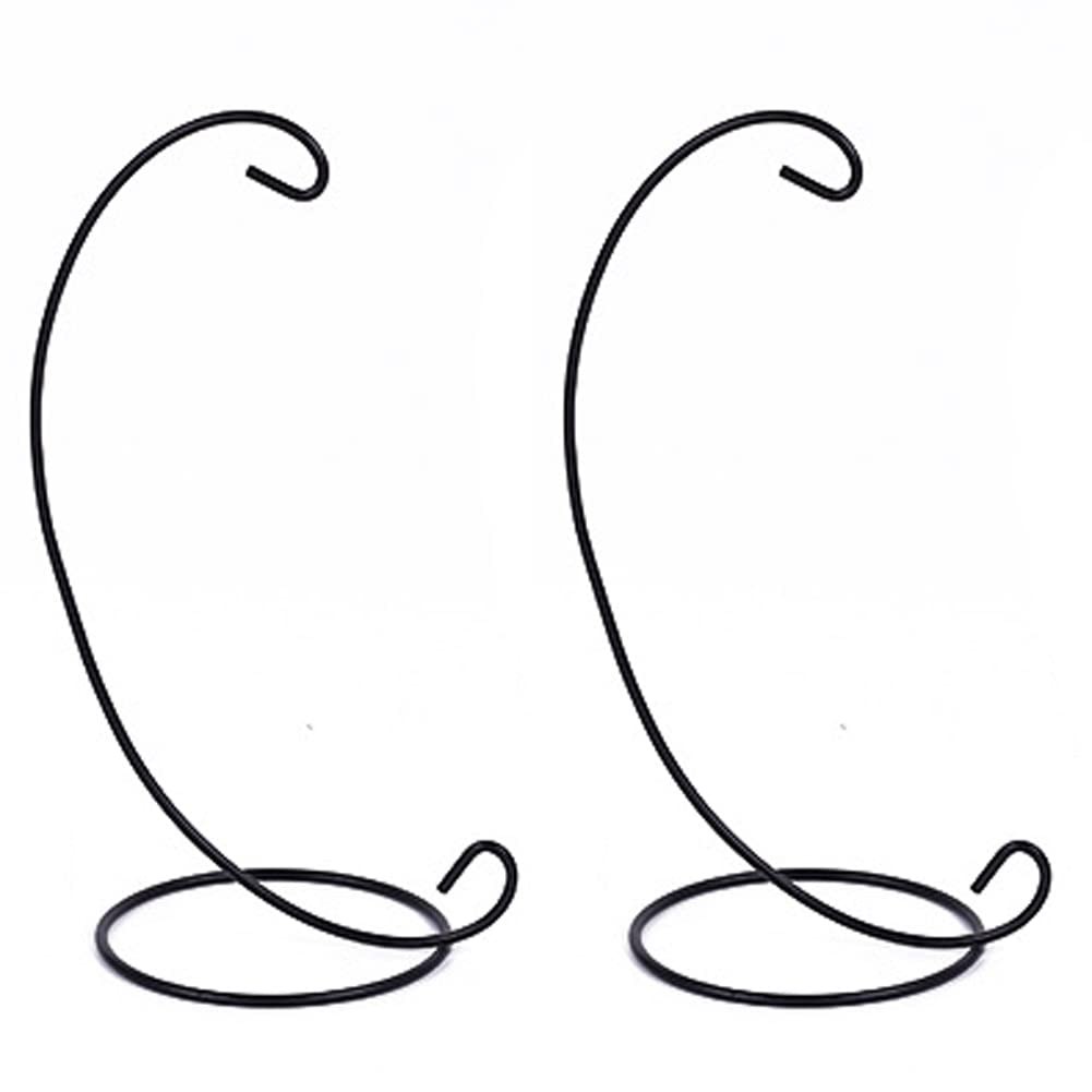 2 Pcs Ornament Display Stand Black Iron Ornament Hanging Holder Rack for Glas…
