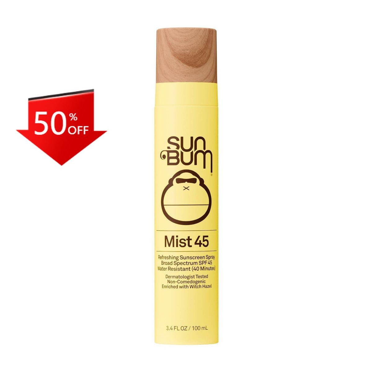 Sun Bum Face Mist – SPF 45 – 3.4 fl oz: Paraben-Free, Vegan, Noncomedogenic