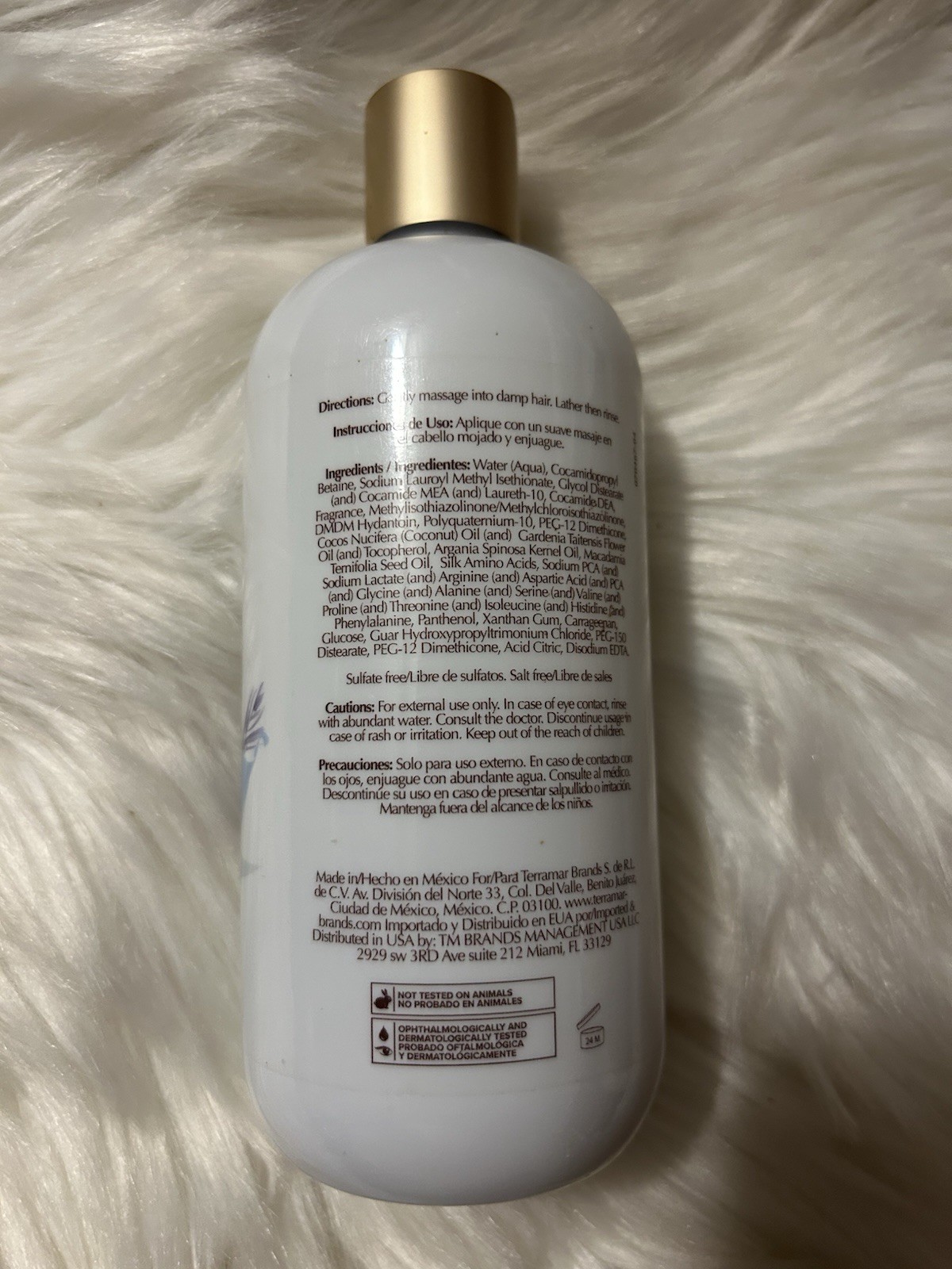 TERRAMAR Shampoo Argan Macadamia Monoi Oils Sulfate-Free 16.91 fl oz