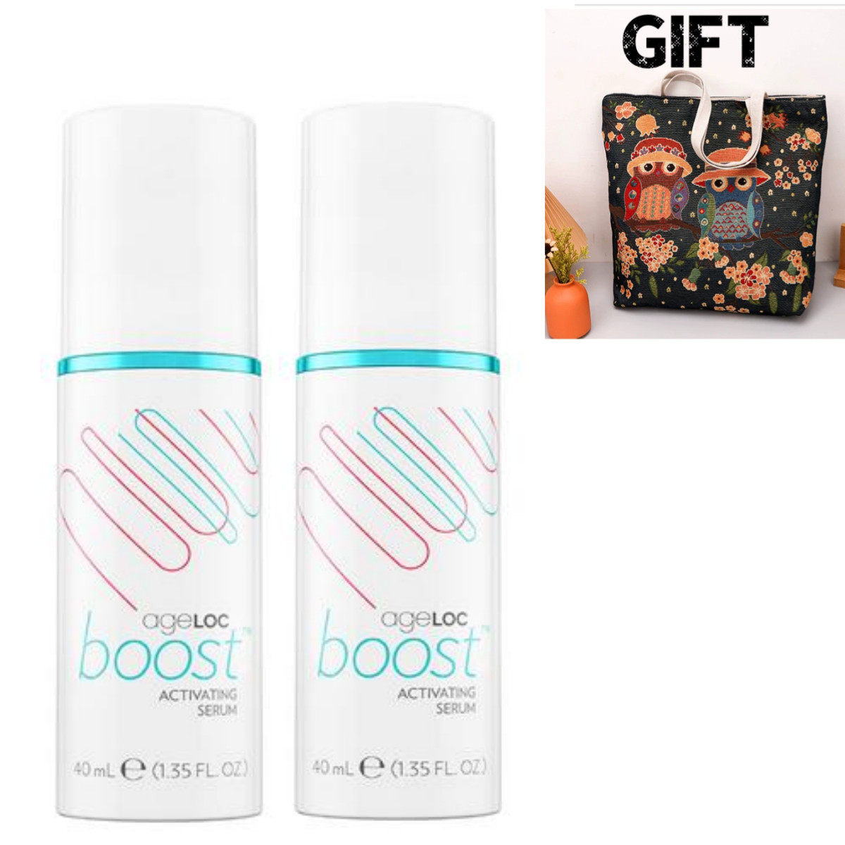 2 of Nu Skin NuSkin ageloc boost activating serum with box + 1 shoulder bag# 164
