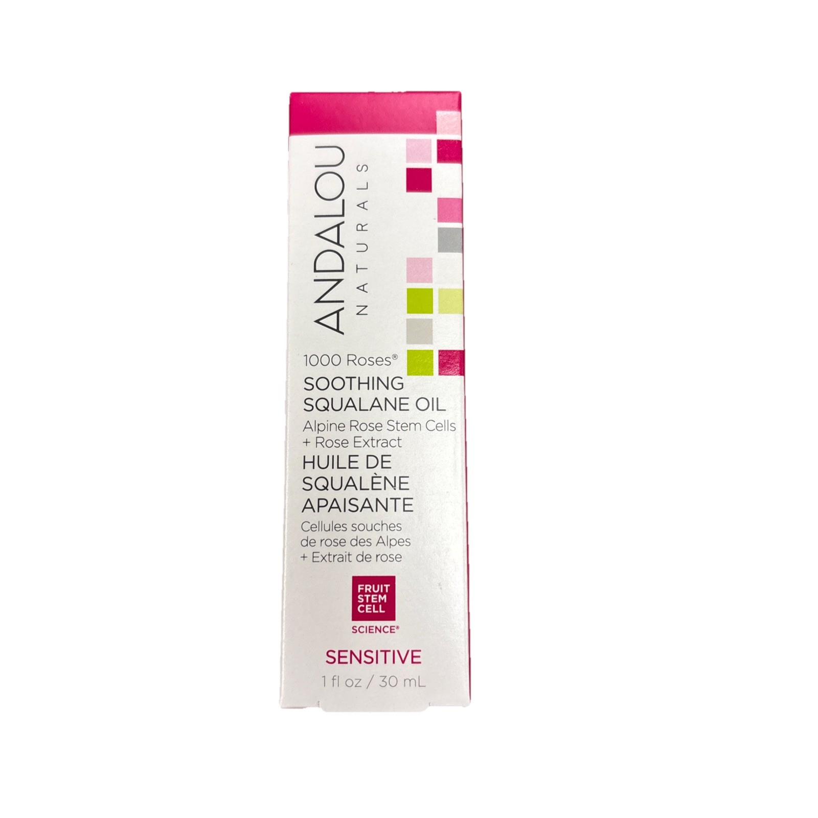 Andalou Naturals 1000 Roses Soothing Squalene Oil for Sensitive Skin 1 Fl Oz