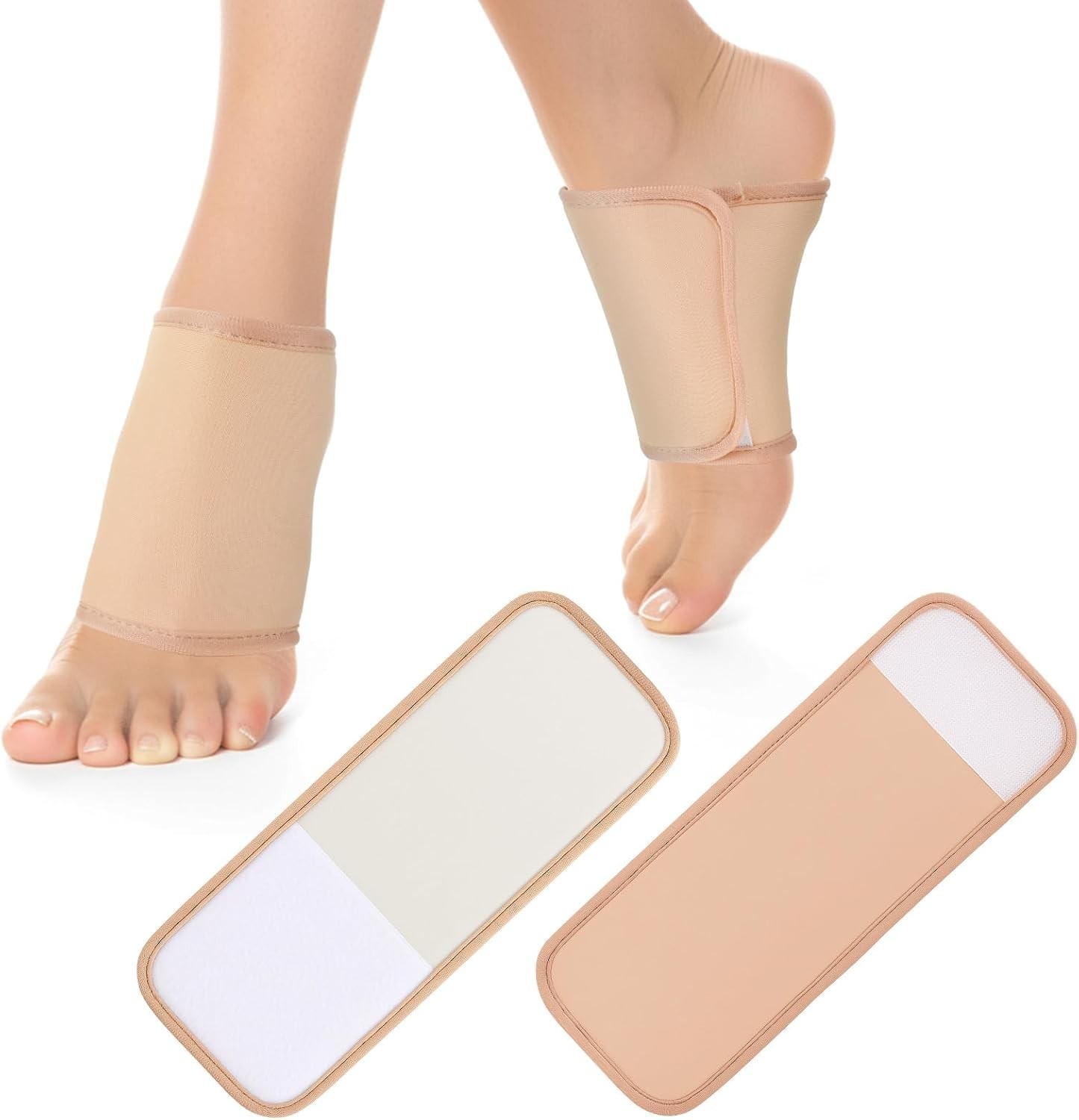 2Pcs Adjustable Castor Oil Pack Wrap for Feet, Reusable Castor Oil Compress Foot