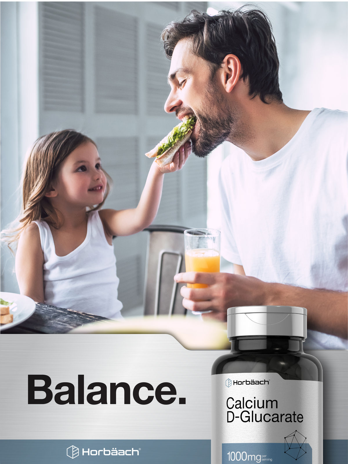 Calcium D Glucarate 1000mg | 120 Capsules | Non-GMO Supplement | by Horbaach