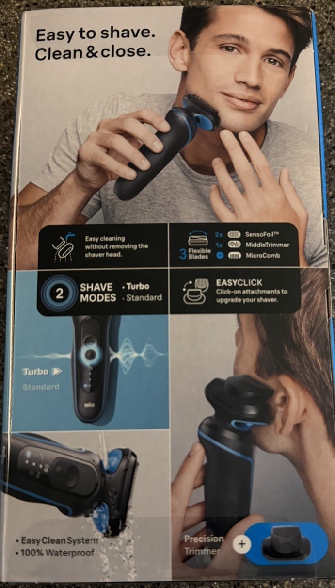 Braun Electric Shaver for Men, Series 5 5118s, Waterproof, Wet & Dry Shave NEW