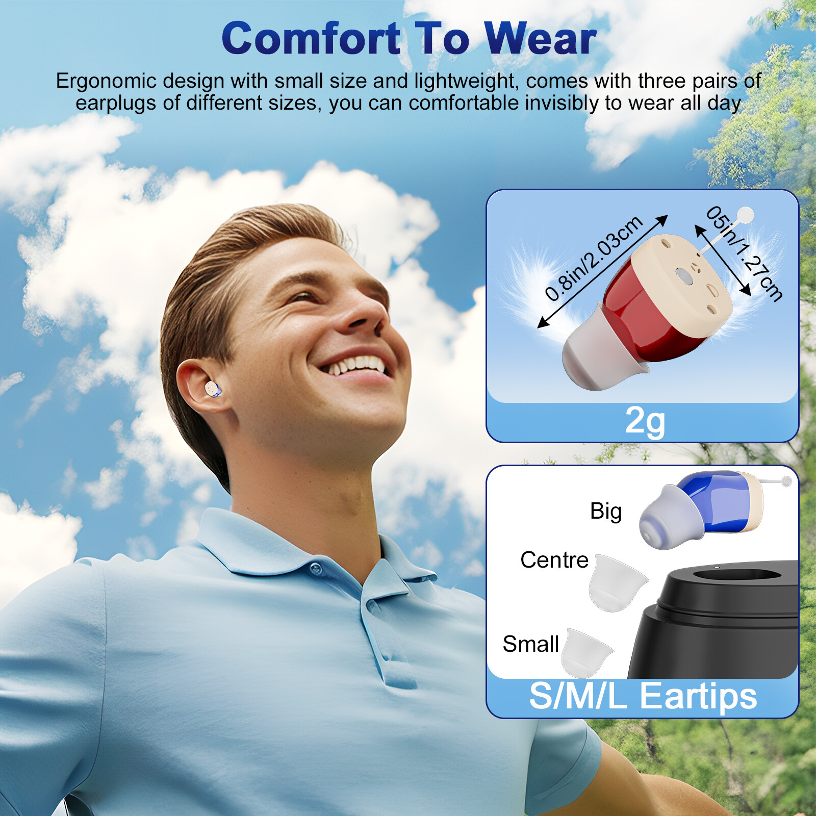 Hearing Aids Digital Invisible Cancelling Noise Sound Amplifier Rechargeable ITE