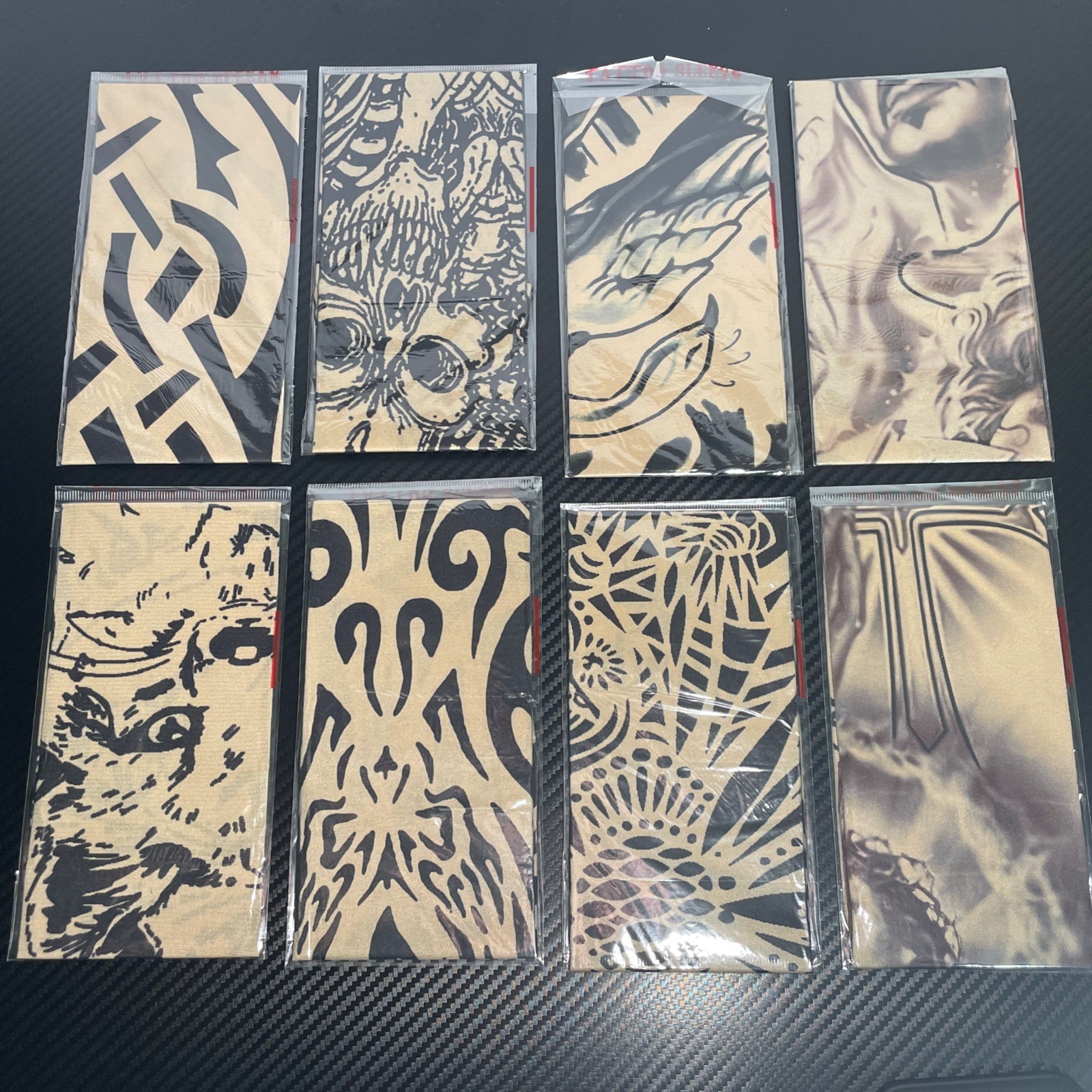 Tattoo Sleeves Random Designs Spandex & Nylon 50+ UV Lot Of 8 New Sealed