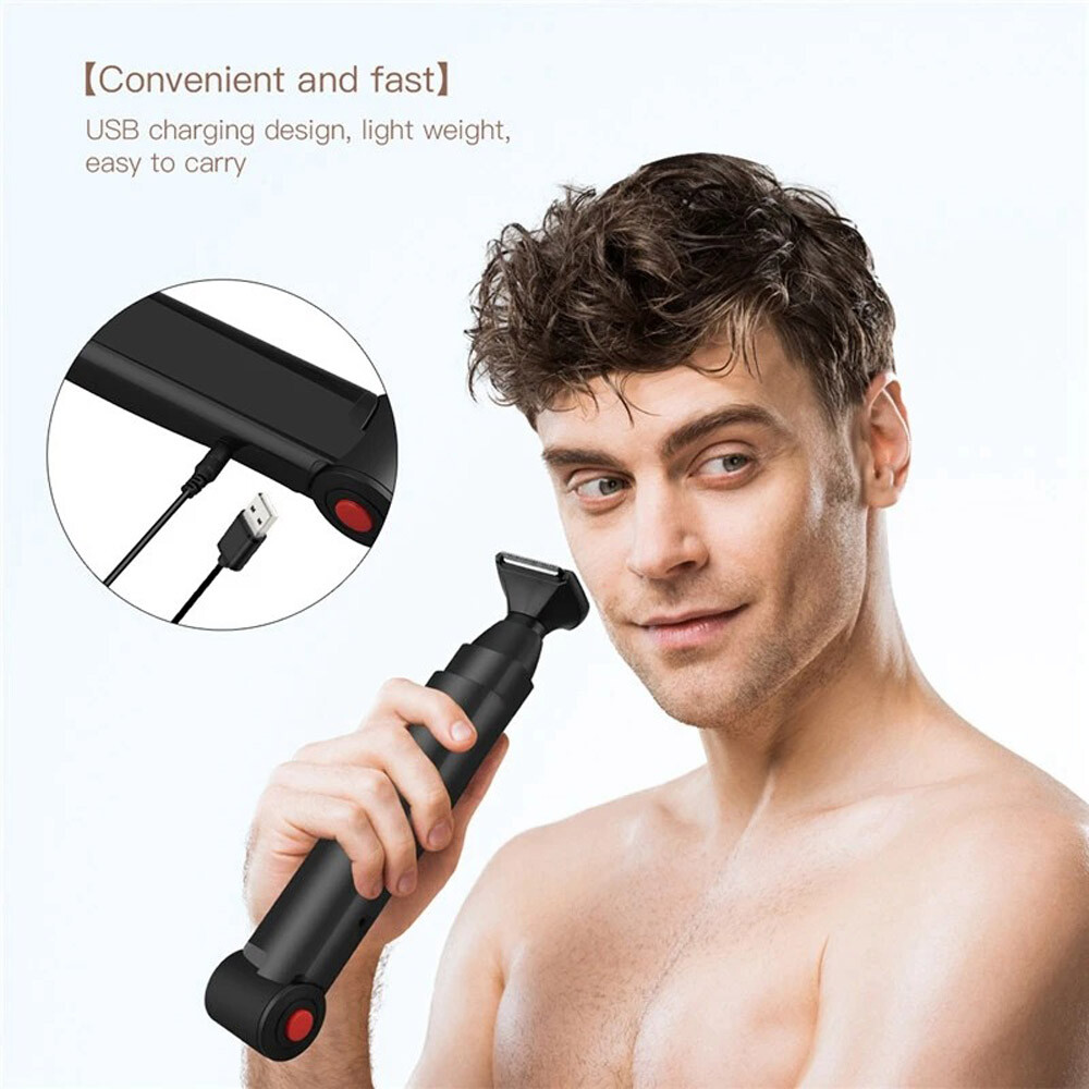Long Handle Electric Back Shaver For Men Body Hair Removal Razor USB Recharge US