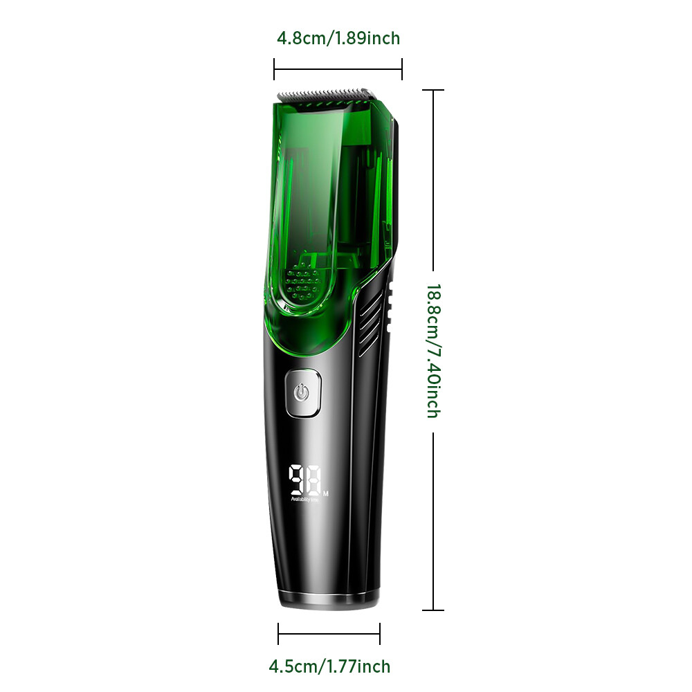 Rechargeable Vacuum Beard Trimmer for Men, Adjustable Length, Waterproof Shavers