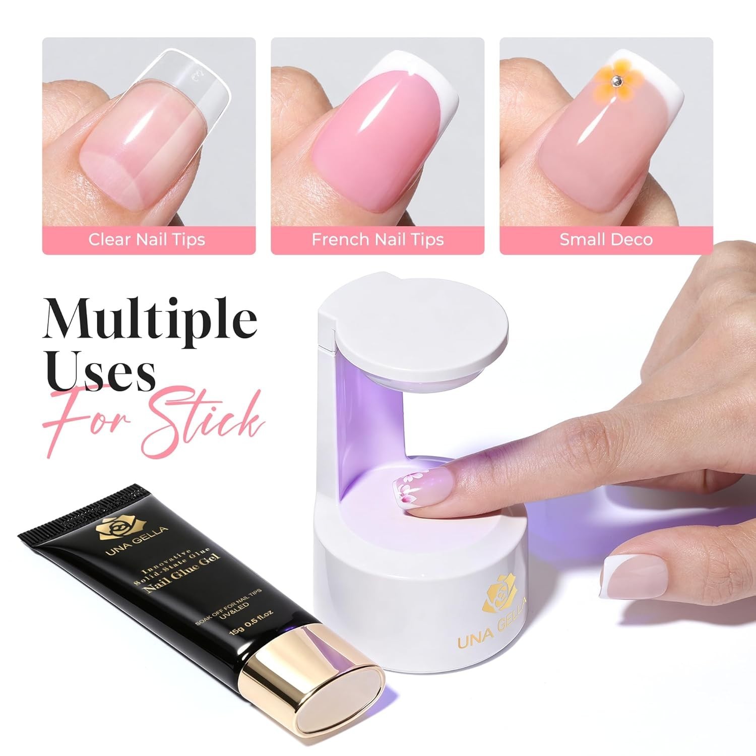 Solid Nail Glue Gel 15ml Lamp Curing Needed Solid Soak Off U V/LED Lamp Requi…