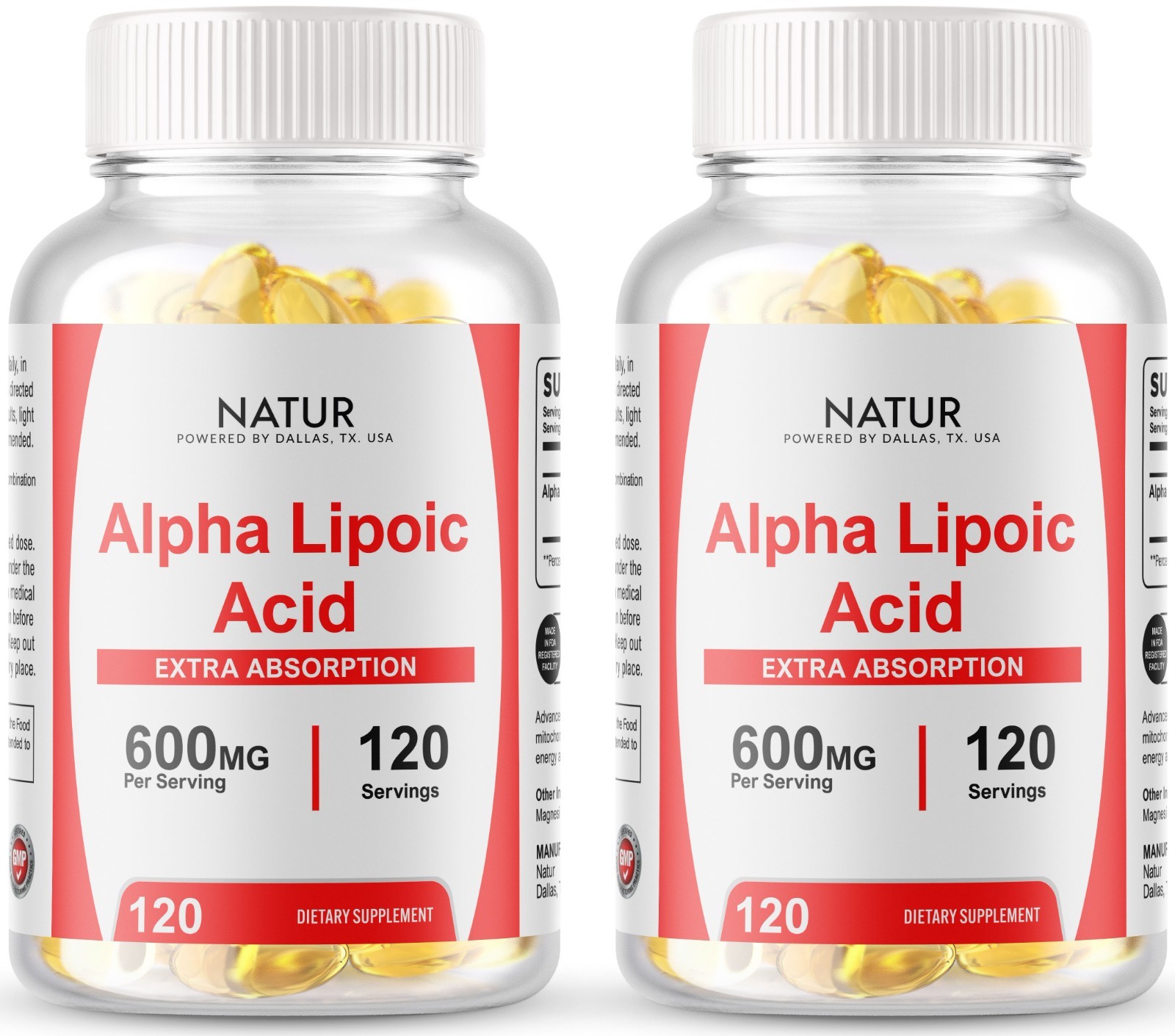 Alpha Lipoic Acid 600mg – 240 Softgels & 240 Servings USA stock Made