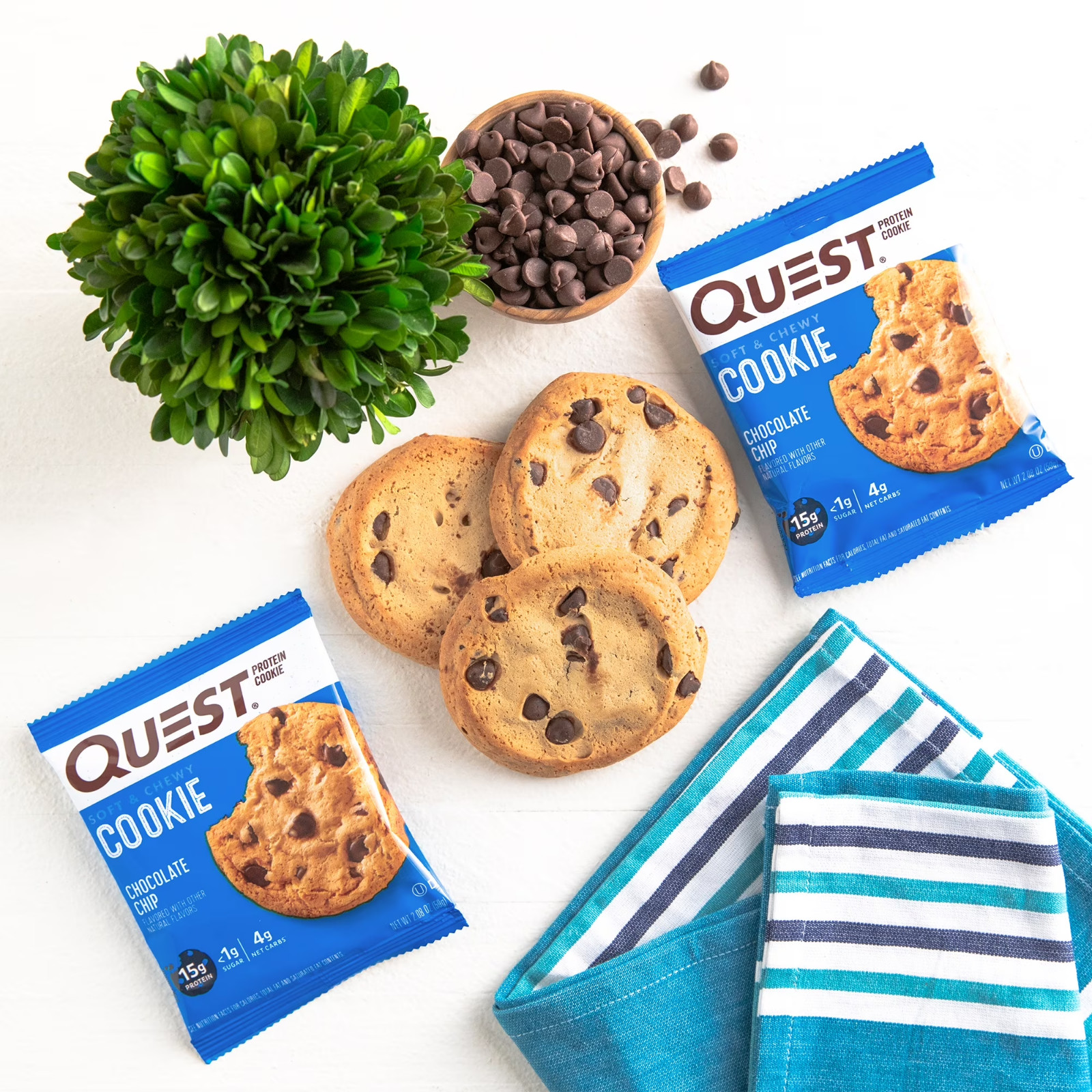 Quest Soft & Chewy Protein Cookie, High Protein, Chocolate Chip, 4 Count