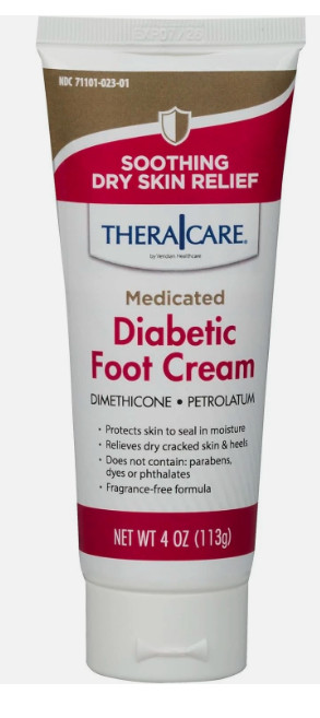 TheraCare Medicated Diabetic Foot Cream | Dimethicone + Petrolatum -NEW SEALED
