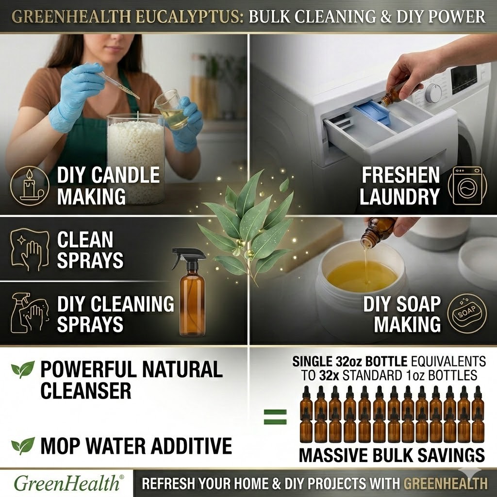 32 fl oz Eucalyptus Globulus Essential Oil Pure & Natural in Aluminum Bottle
