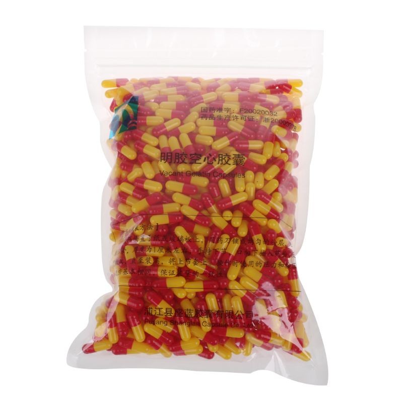 Red Yellow Gelatin Empty Capsules Hollow Gelatin Capsules Empty for Pill Capsule