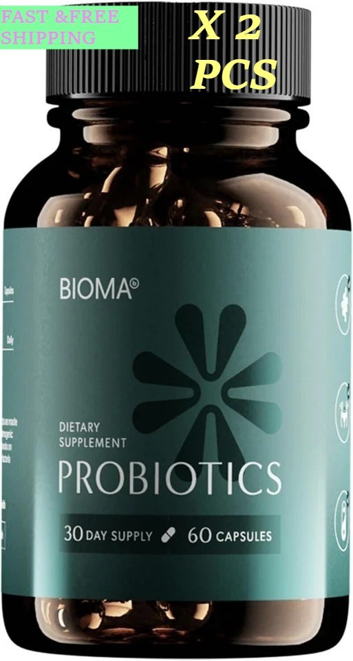 3 BOTTLES-NEW BIOMA Probiotics Digestive Health Gut Support for Men&Women 60Caps