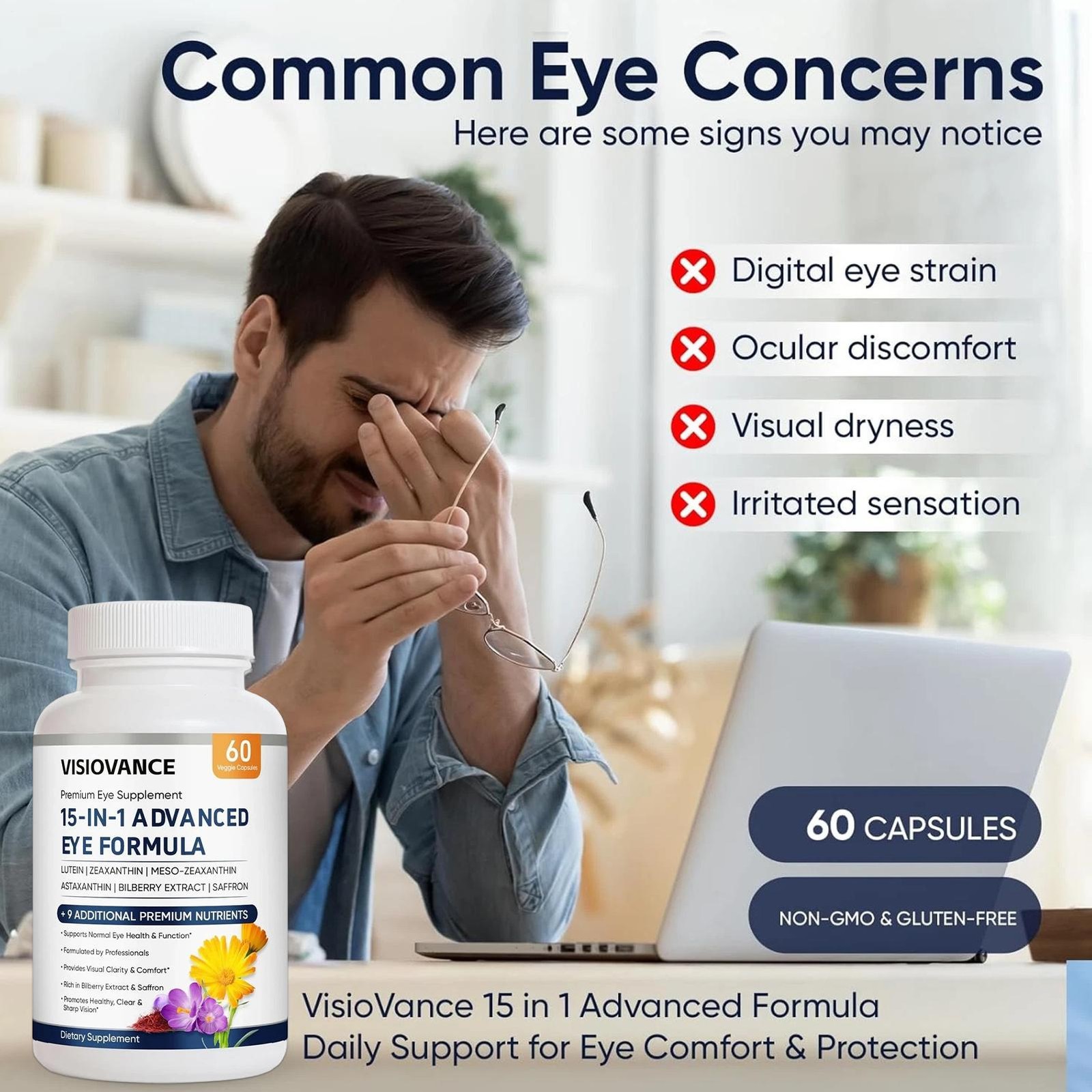 VisioVance 15 in 1 Advanced Eye Formula – Neurobella Eye Formula 60 Capsules