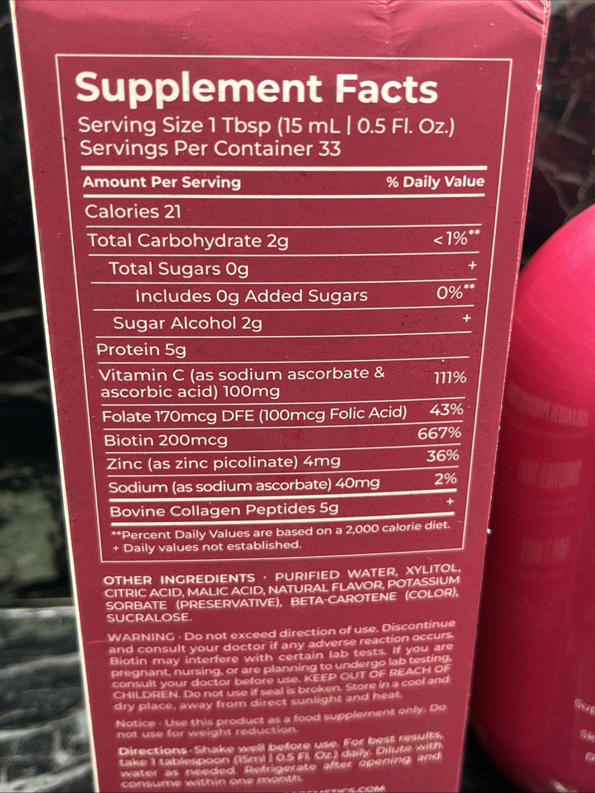 MAELYS COLLAGEN + BIOTIN ORANGE PEACH SUPERCHARGED LIQUID COLLAGEN 16.9oz NEW 🔥
