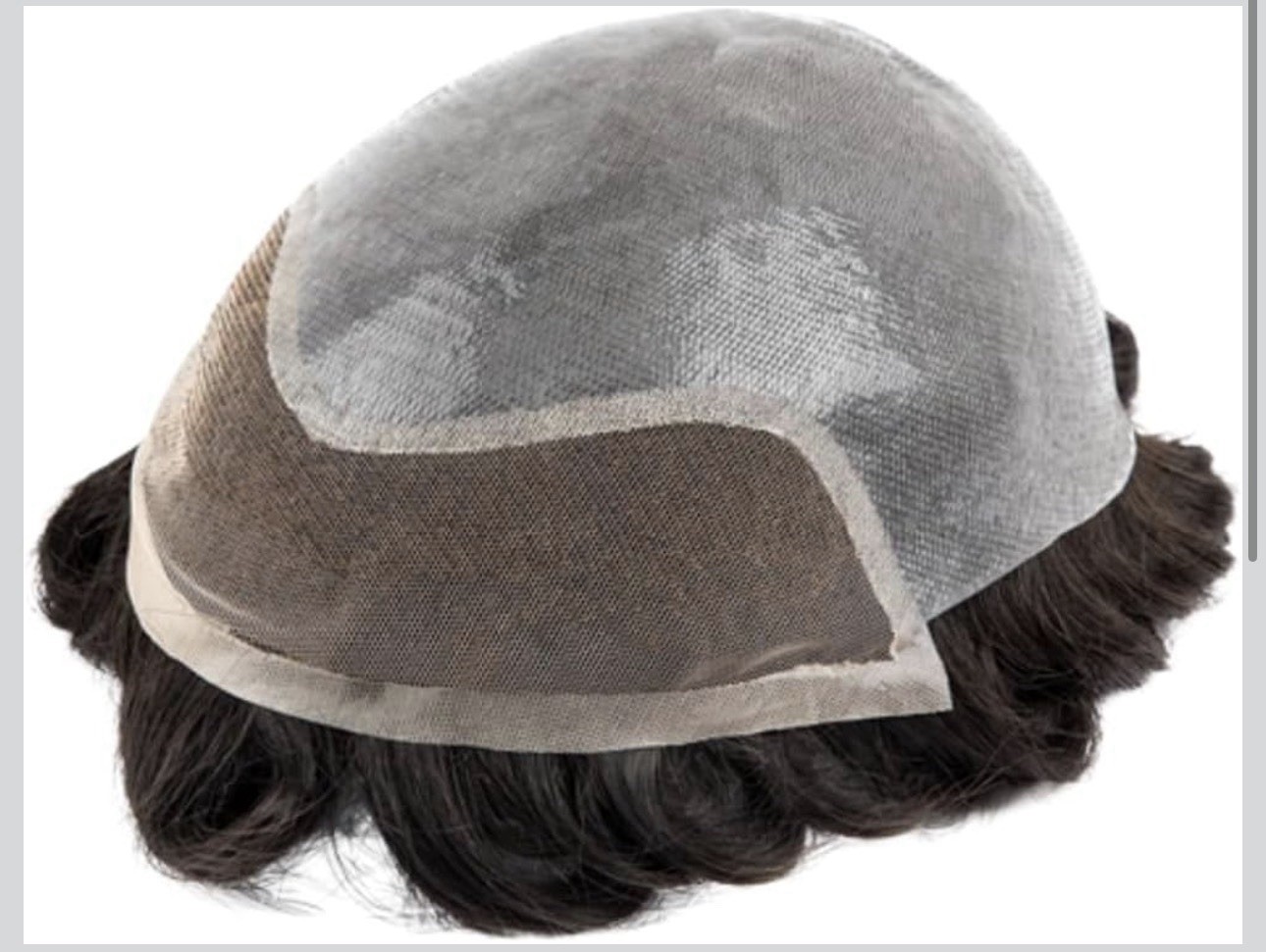 Mens Toupee Human Hair Systems Full Poly Thin Skin Hair Piece Replacement System