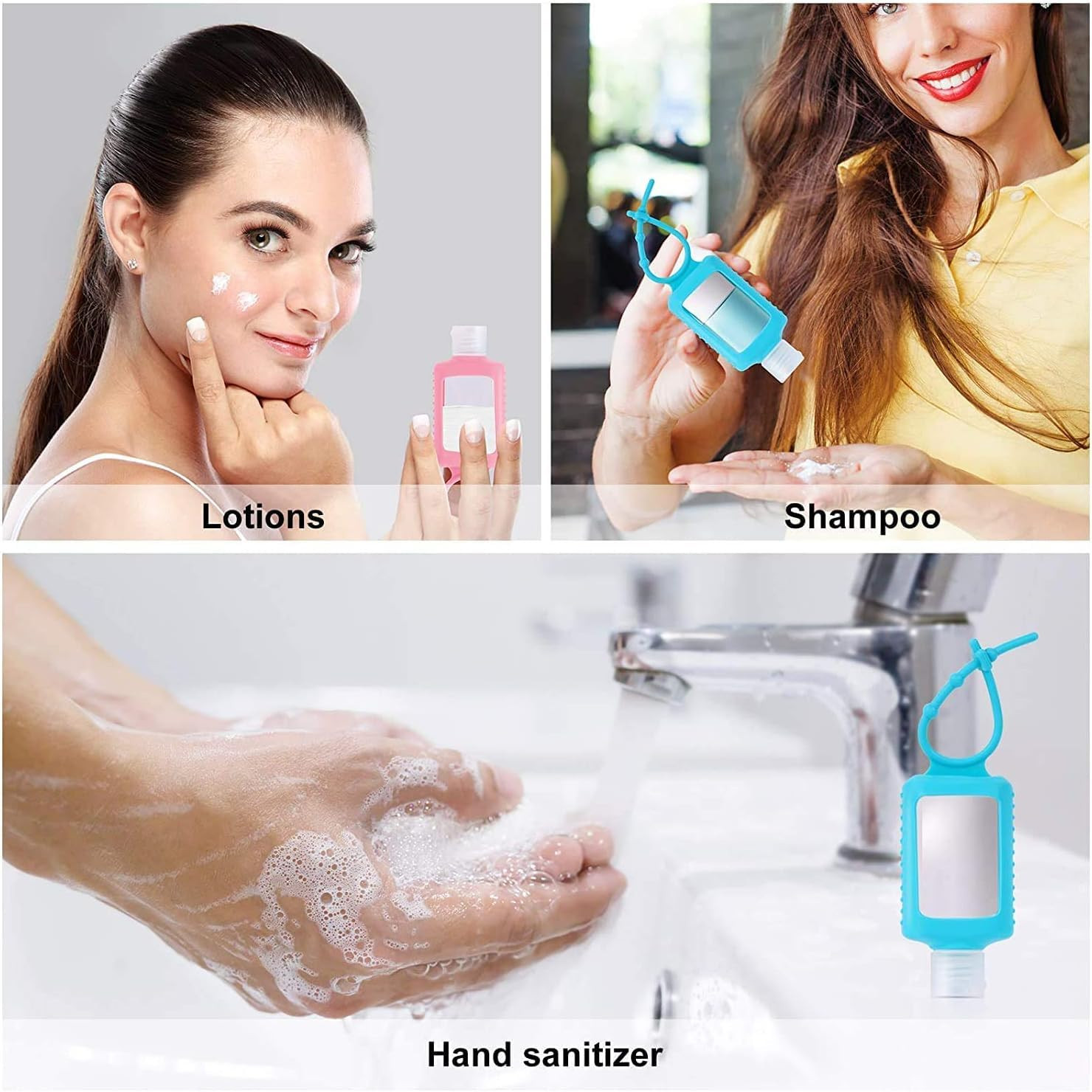 Leak-Proof Squeeze Bottle | Hand Sanitizer Holder, Clip or Strap Attachment, Sof