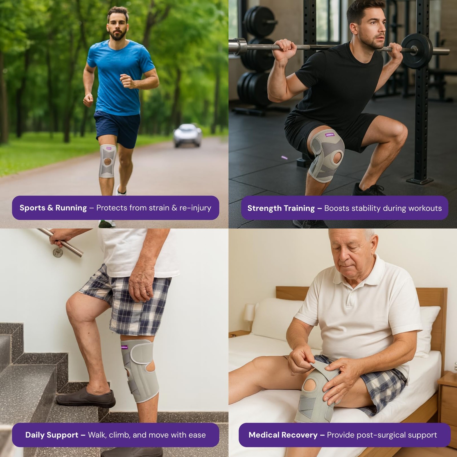 Careforce Hinged Knee Brace Support for Pain Relief – Unisex ACL Stabilizer