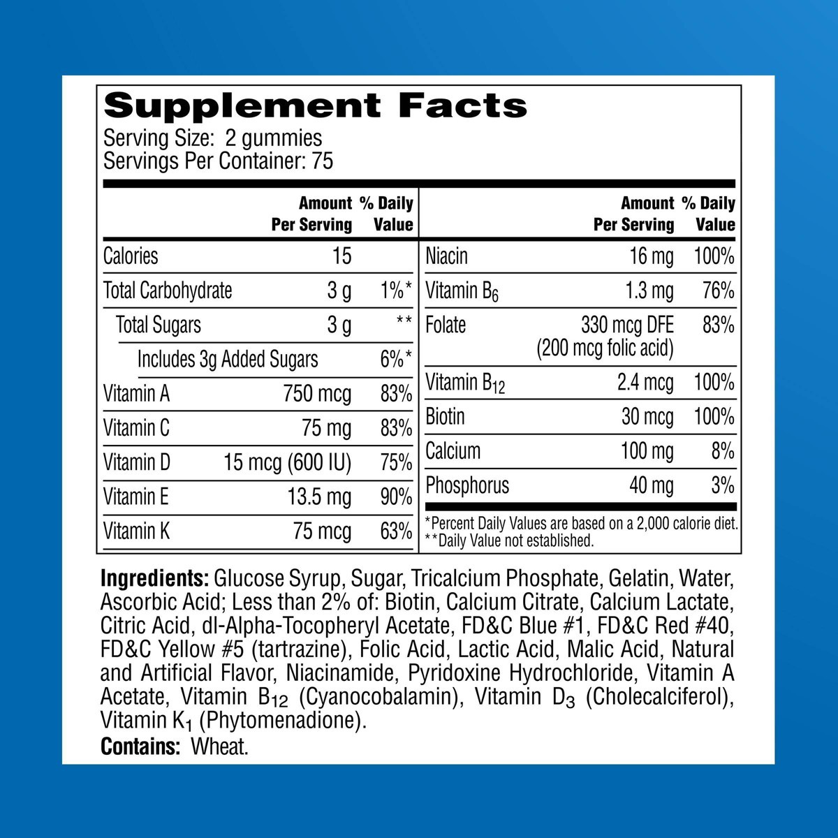 One A Day Teen Multivitamin Gummies for Boys, with B Vitamins – 150ct