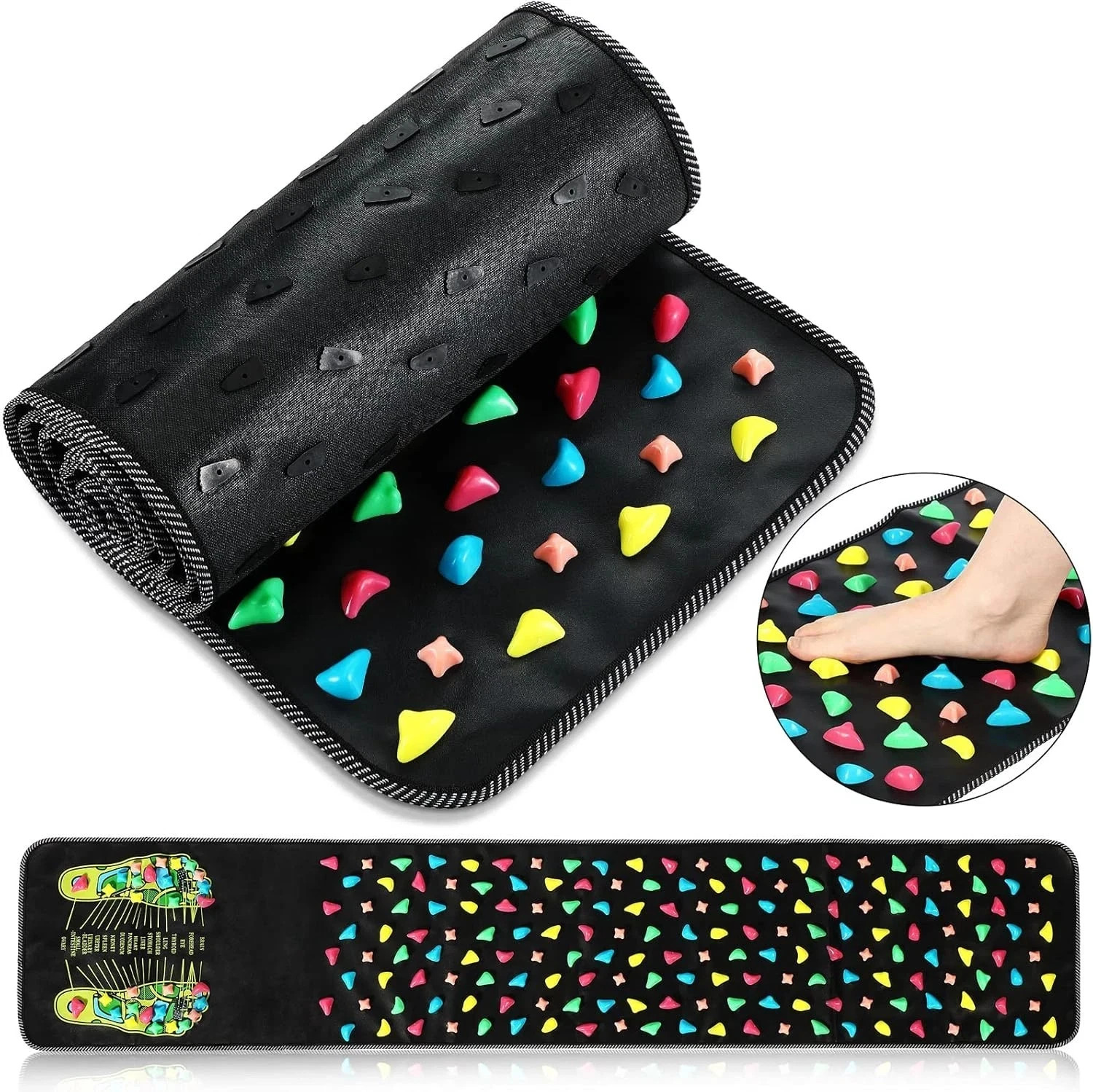 Foot Massage Mat Reflexology Walk Stone Road for Acupressure Foot Massage