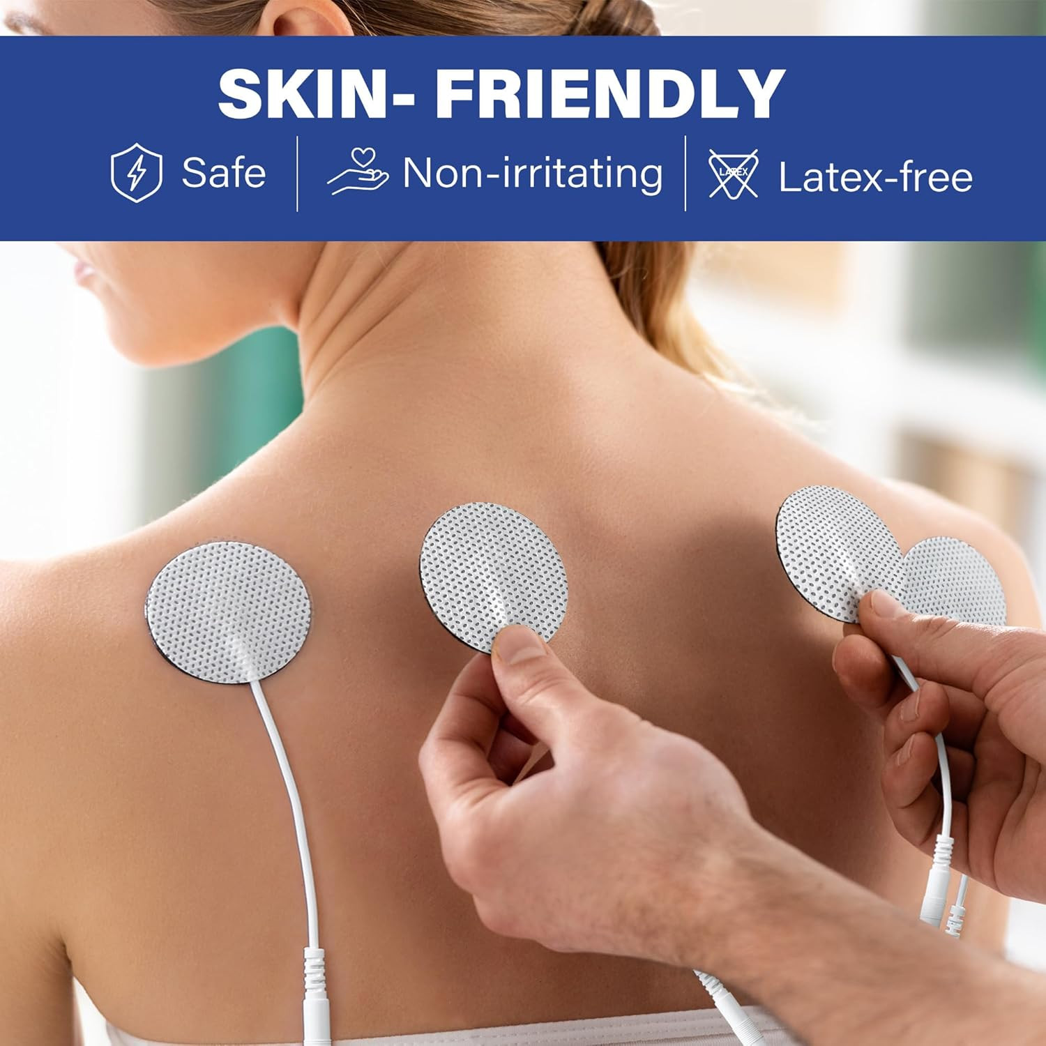 TENS Unit Electrode Pads 40PCS Round Pads 2.0mm Pigtail Connector