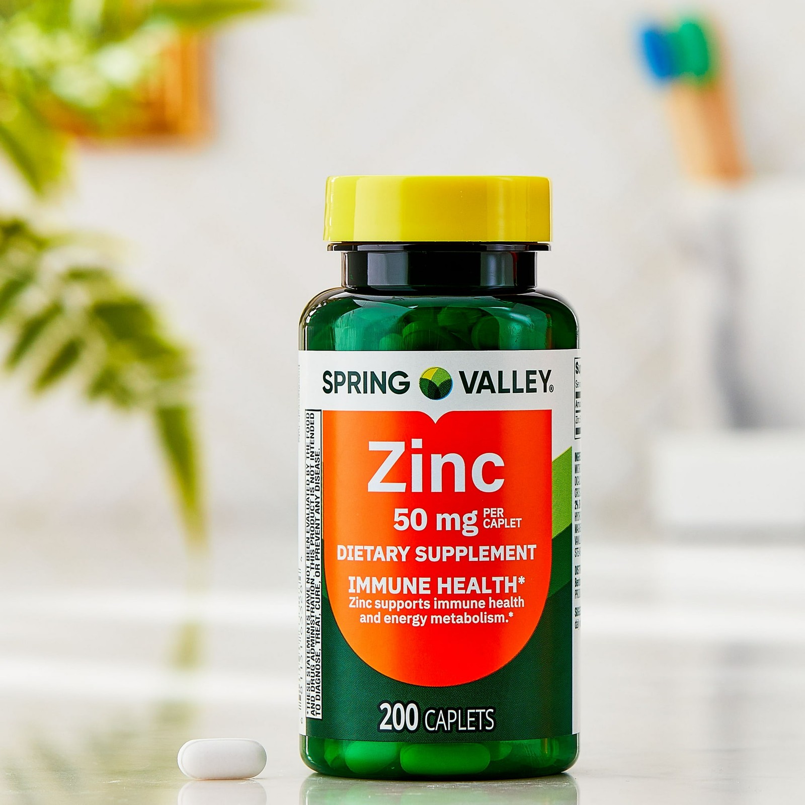Spring Valley Zinc 50 mg 200 Caplets Immune Support Supplement