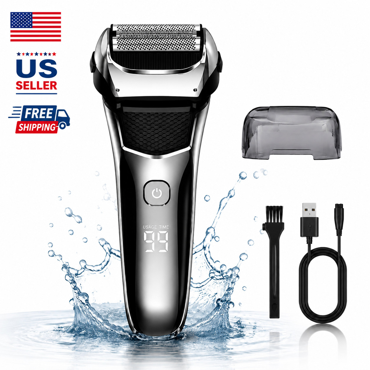 🔥Electric Shaver for Men. Cordless Wet & Dry Razor for Face Shaving.