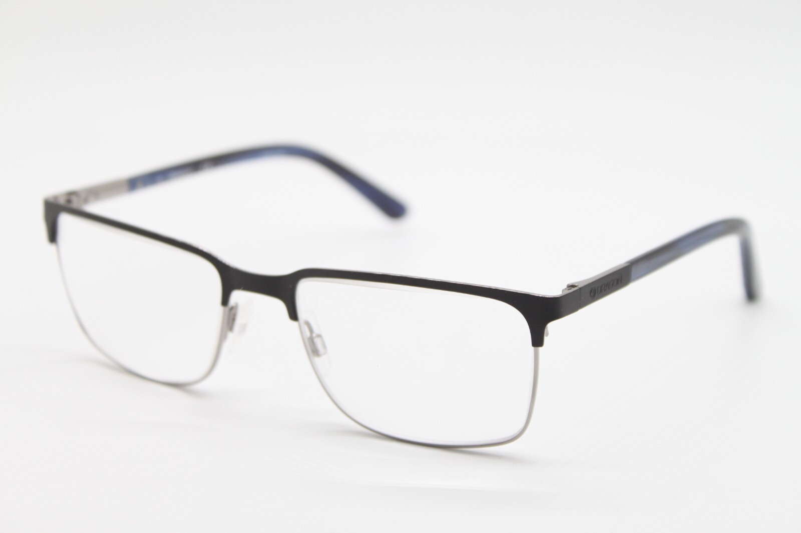 NEW DRAGON DR2015 002 BLACK BLUE SILVER AUTHENTIC EYEGLASSES 57-19