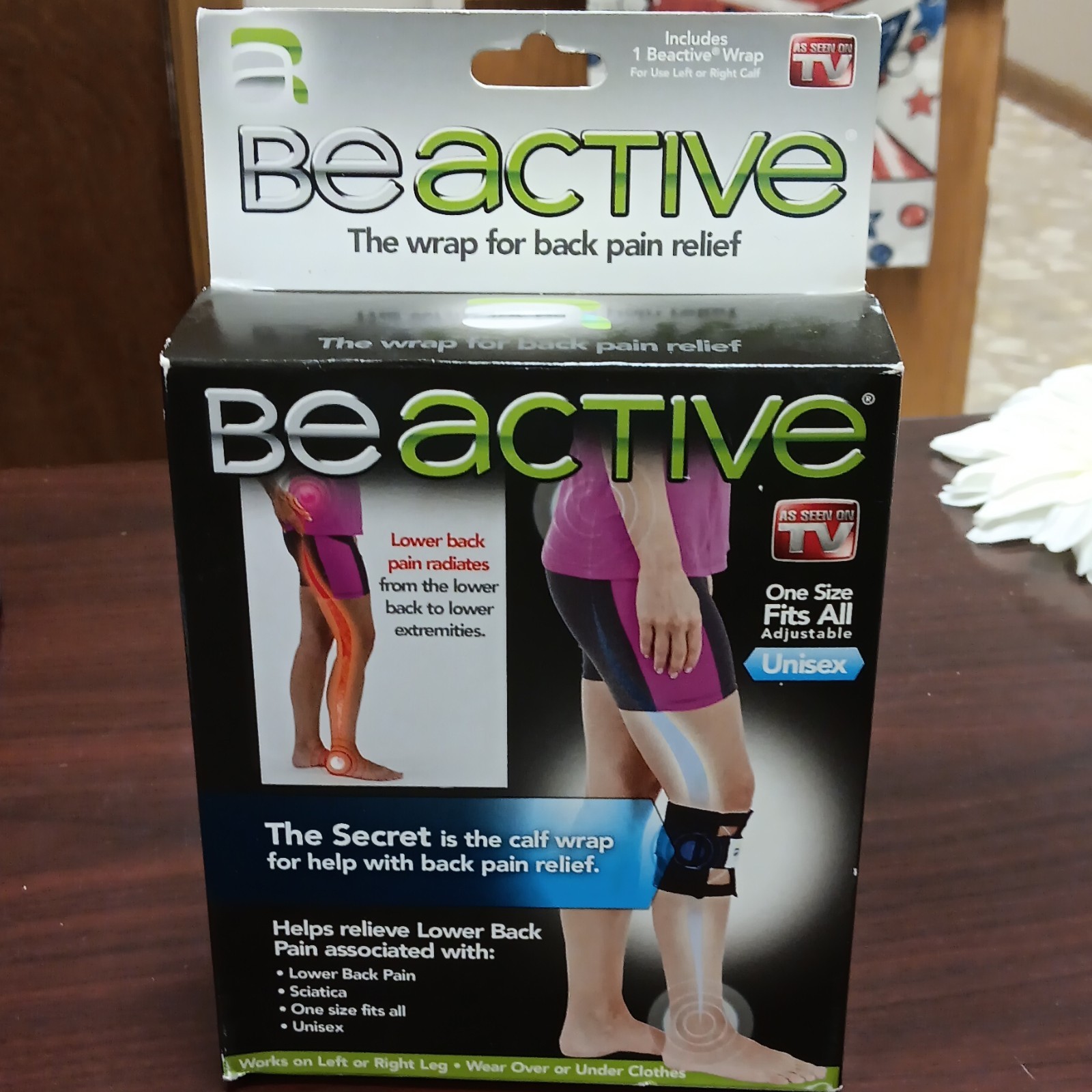 BeActive Wrap Adjustable Calf Wrap for Back Pain Relief One Size Black TV